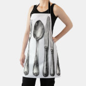 Vintage Silverware Ornate Flatware Kitchen Schürze (InSitu)
