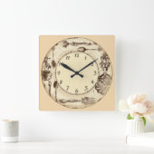 Vintage Silverware Quadratische Wanduhr (Zuhause)