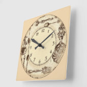 Vintage Silverware Quadratische Wanduhr (Winkel)