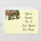 Vintage Silvester-Einladung Einladung (Rückseite)