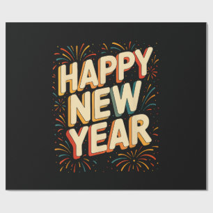 Vintage Silvesterparty Countdown Frohes Neues Jahr Geschenkpapier