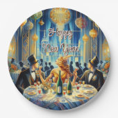 Vintage Silvesterplatte Pappteller (Vorderseite)