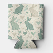 Vintage Simple Bunny Silhouettes Hearts Pattern Dosenkühler (Vorderseite)