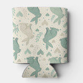 Vintage Simple Bunny Silhouettes Hearts Pattern Dosenkühler (Rückseite)