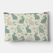 Vintage Simple Bunny Silhouettes Hearts Pattern Zubehörtasche (Rückseite)