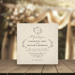 Vintage Simple Elegant Wedding Invitation Card Quadratische Visitenkarte