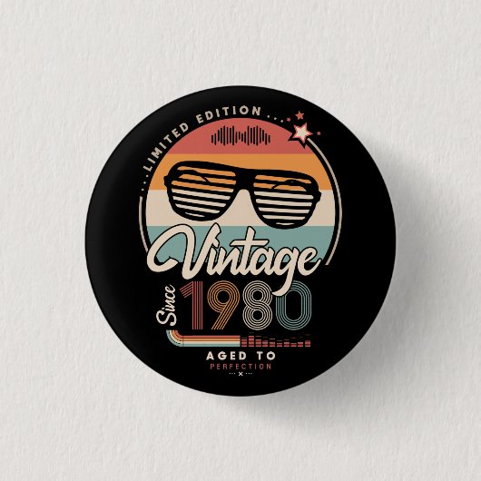 Vintage Since 1980 Button (Vorderseite)