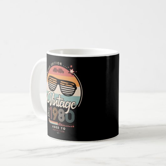 Vintage Since 1980 Kaffeetasse (Vorderseite Links)
