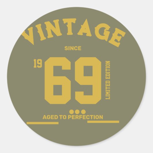Vintage Since Limited Edition Runder Aufkleber (Vorderseite)