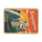 Vintage Singapur Der Merlion-Maskottchen-Geschenke Magnet (Horizontal)