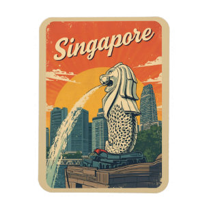 Vintage Singapur Der Merlion-Maskottchen-Geschenke Magnet