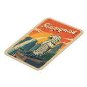 Vintage Singapur Der Merlion-Maskottchen-Geschenke Magnet (Linke Seite)