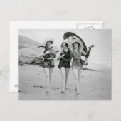 Vintage Singen Beach Besties Postkarte (Vorne/Hinten)