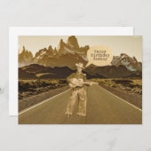 Vintage Singkarte Cowboy Birthday Flat Card (Vorne/Hinten)