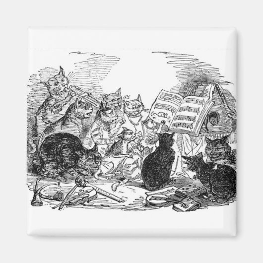 Vintage Singkatzen Magnet (Vorne)