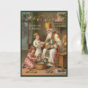 Vintage-Sinterklaas-St.-Nikolaus-niederländische K Karte