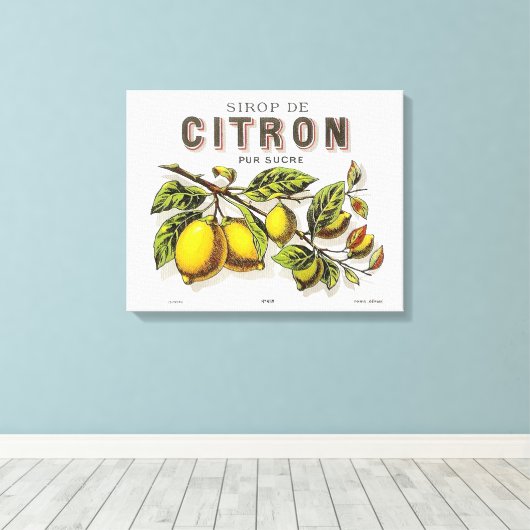 Vintage Sirop de Citron Werbung Leinwanddruck (Insitu (Holzboden))