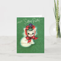Vintage "Sitting Pretty" Weihnachtskitten