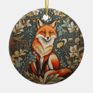 Vintage sitzender Fuchs, inspiriert von William Mo Keramik Ornament