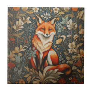Vintage Sitzender Fuchs William Morris Inspiriert Fliese