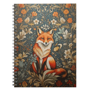 Vintage Sitzender Fuchs William Morris Inspiriert  Notizblock