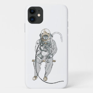 Vintage sitzender Taucher mit Tauchhelm-Kunstwerk Case-Mate iPhone Hülle
