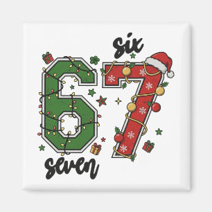 Vintage Six Seven 67 Meme 67 Weihnachten Feiertag  Magnet