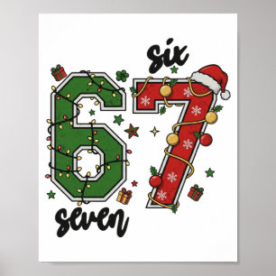Vintage Six Seven 67 Meme 67 Weihnachten Feiertag Poster