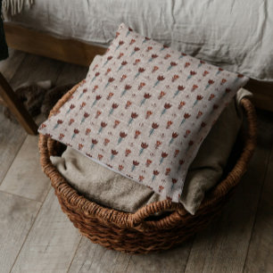 Vintage Skandinavien Folk Art Tulip Imitate Linken Kissen