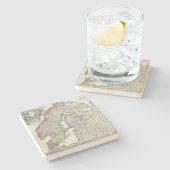 Vintage Skandinavienkarte Steinuntersetzer (Seitenansicht)