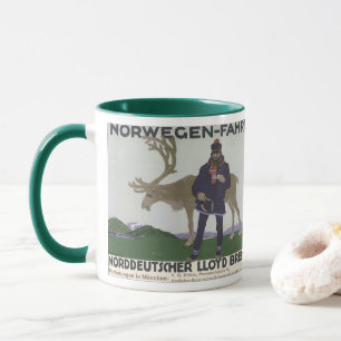 Vintage skandinavische Reise nach Norwegen Mann Re Tasse