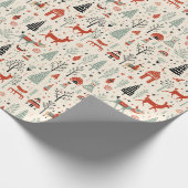 Vintage skandinavische WeihnachtsFolklore Geschenkpapier (Ecke)