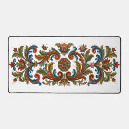 Vintage-Skandinavisches-Rosemaling-Muster großes S Schreibtischunterlage
