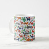 Vintage skandinavisches Volkskunst-Monogramm-Muste Kaffeetasse (Vorderseite Links)