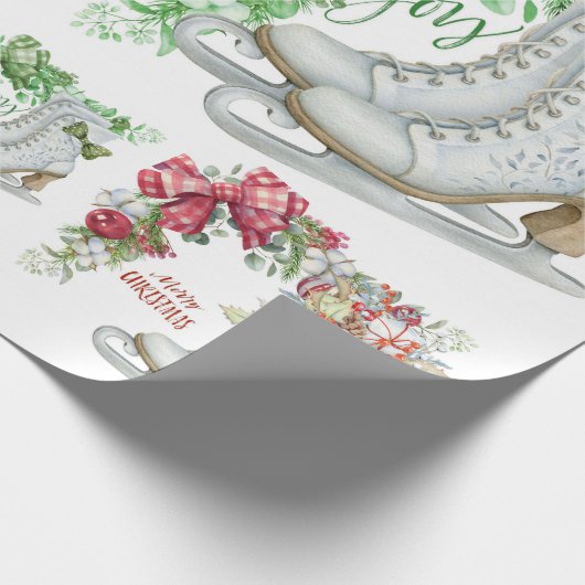 Vintage Skate Rot und Grün | Geschenkpapier (Ecke)