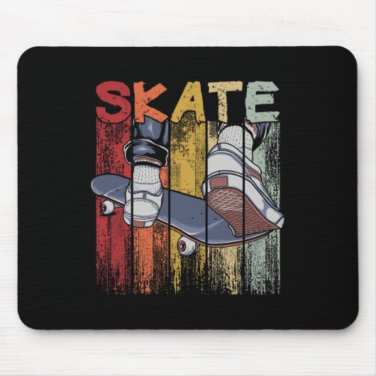 Vintage Skate - Skateboarding Skater Gift Vintage Mousepad (Vorne)