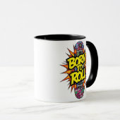 Vintage Skateboard "Born to Roll" Graphic Tasse (VorderseiteRechts)
