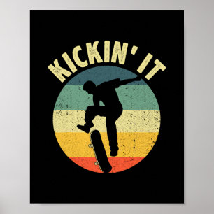 Vintage-Skateboard-Design für Jungen Mädchen Kinde Poster