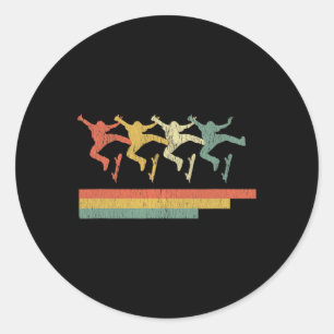 Vintage Skateboard-Shirts für Männer Retro-Skatebo Runder Aufkleber