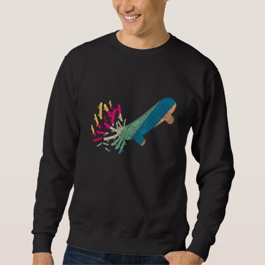 Vintage Skateboard Skateboarding Skater Life Sweatshirt (Vorderseite)