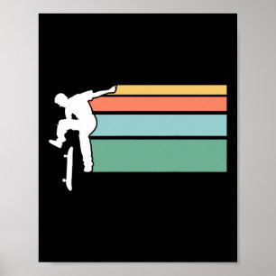 Vintage Skateboarding T-Shirt Poster