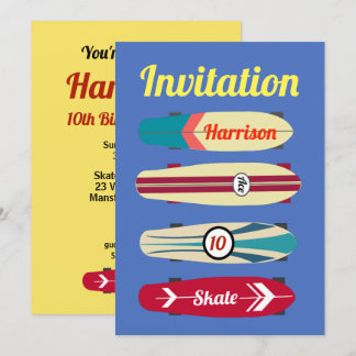 Vintage Skateboards Einladung