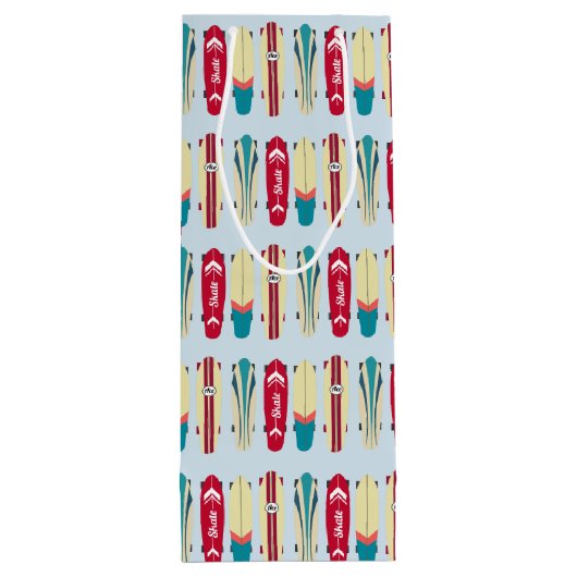 Vintage Skateboards Geschenktüte Für Weinflaschen (Rückseite)