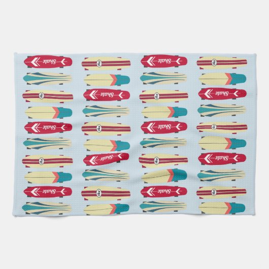 Vintage Skateboards Geschirrtuch (Horizontal)