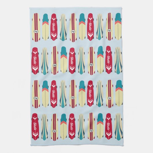 Vintage Skateboards Geschirrtuch (Vertikal)