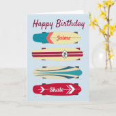 Vintage Skateboards Karte (Gelbe Blume)