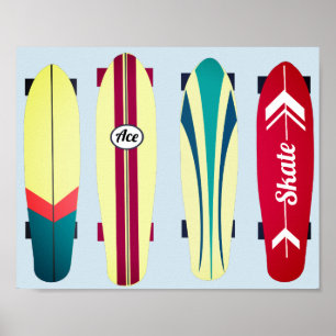 Vintage Skateboards Poster