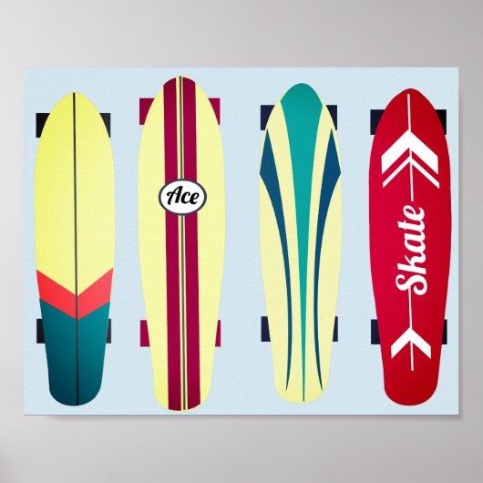 Vintage Skateboards Poster (Vorne)