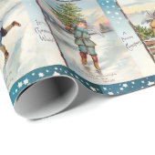 Vintage Skaten-Engel Geschenkpapier (Rolleneckpunkt)