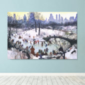 Vintage Skaten-Malerei im Central Park Leinwanddruck (Insitu (Holzboden))